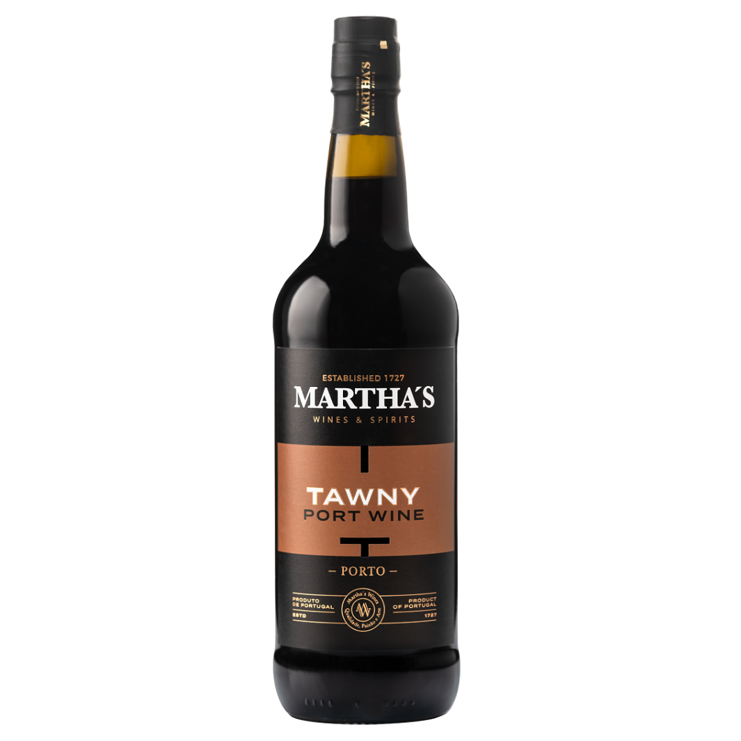 Martha's Tawny Port Wine bottle on a white background